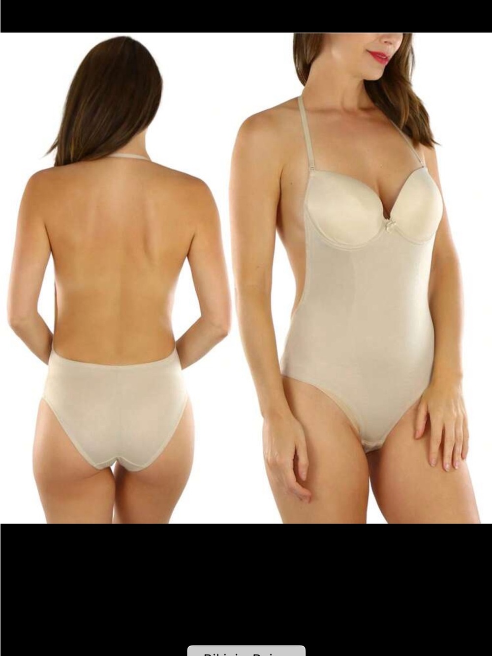 Seamless Nude Backless Bodysuit with Underwire Support